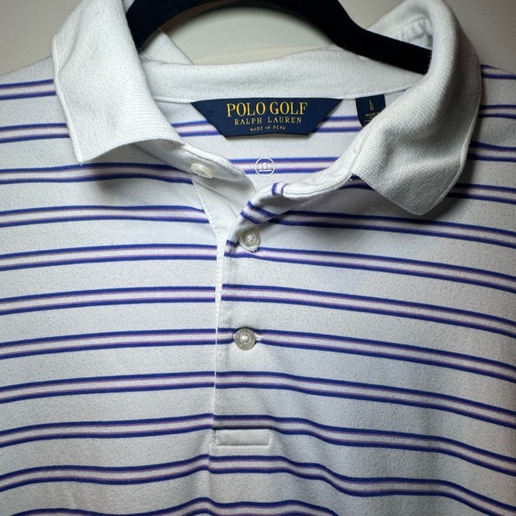Polo Golf Ralph Lauren White Blue Purple Size Large - Picture 3 of 5